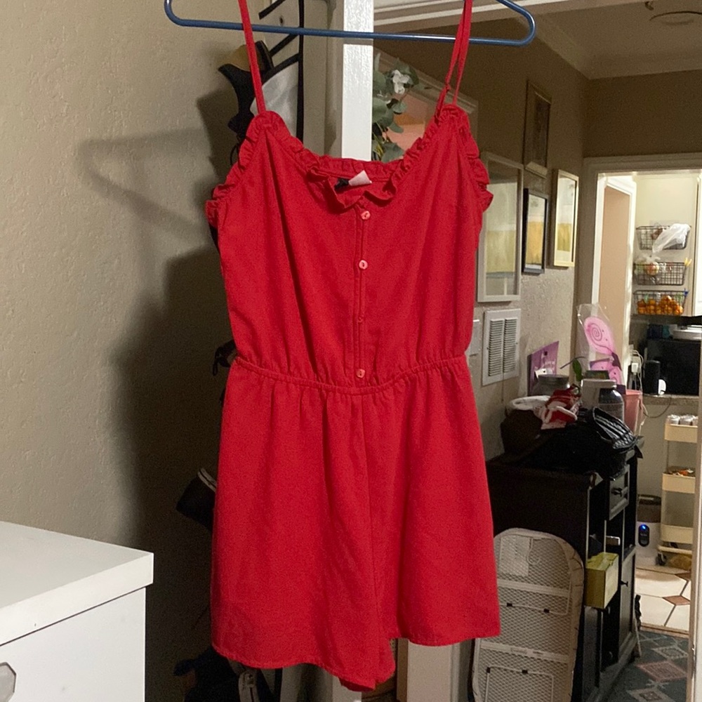 Red Ruffle Romper